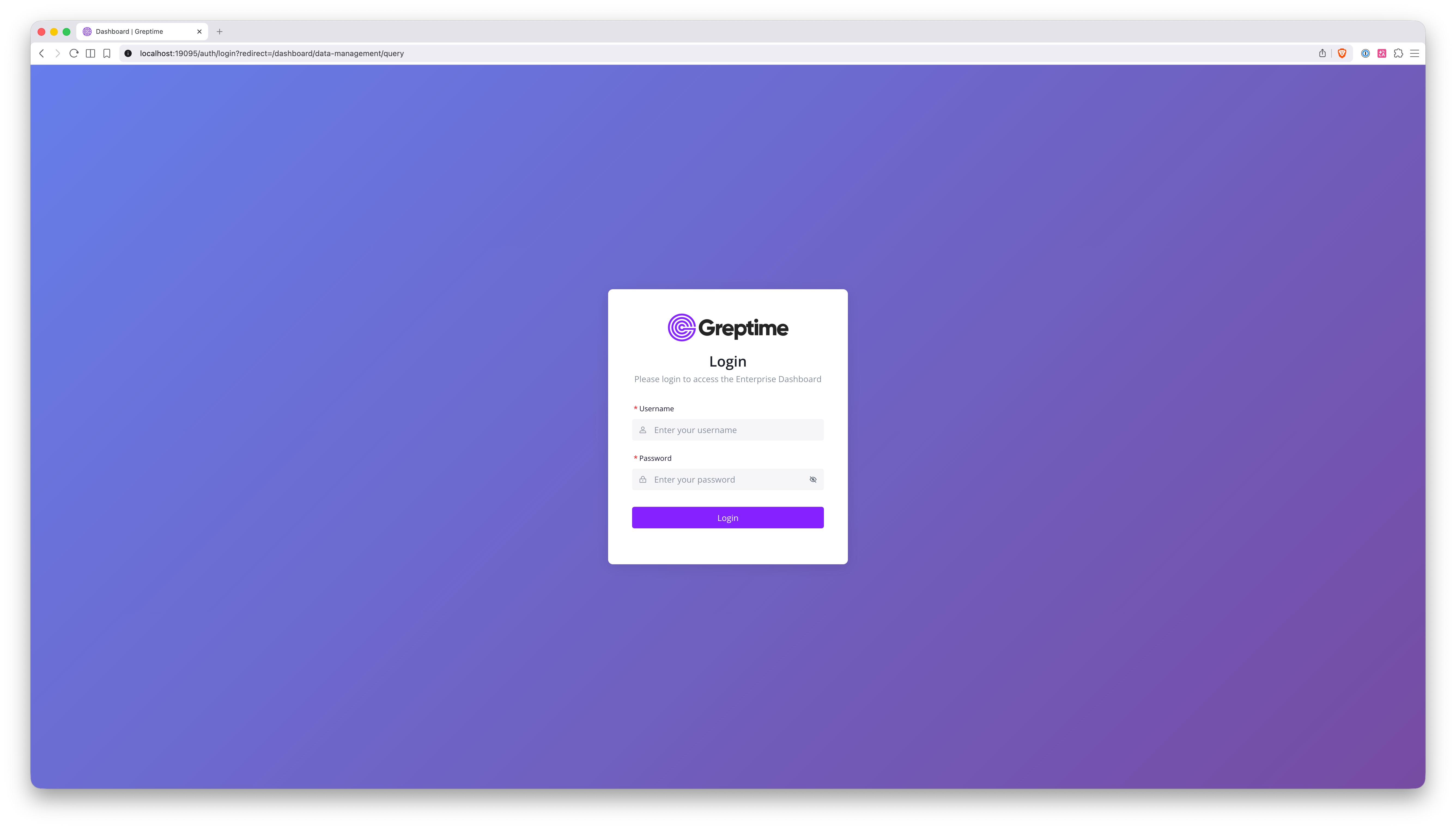 login page